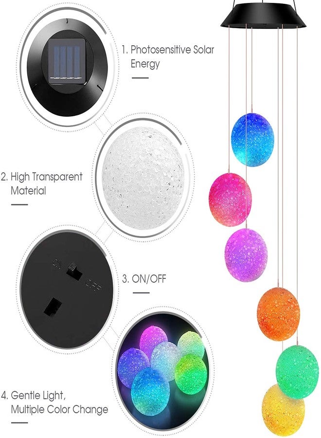 WHISKET Solar Powered Wind Chime LED Light | Waterproof Outdoor Garden & Balcony Decorative Hanging [Pack of 1] - Image 4